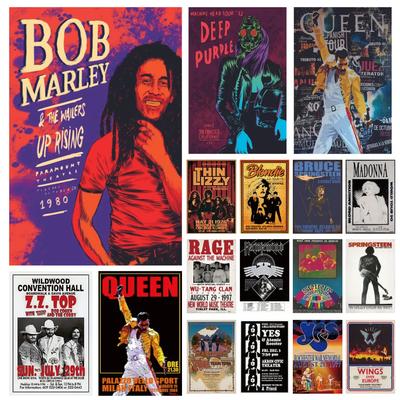 INEED Retro Vintage Rock N Roll Band Blikken Bord Muziek Poster Decoratief Plaatje Metalen Plaat Voor Man Cave Club Huis Wanddecoratie