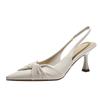 BEIJIANI Knotted Pointed Toe Stiletto Heel Women's One-Strap Sandals
