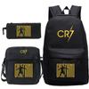 Football star Ronaldo Cr7 peripheral printing schoolbag pencil bag shoulder bag backpack three-piece set