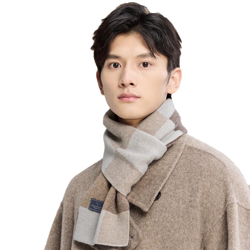JIUMU Men's Pure Wool Winter Scarf