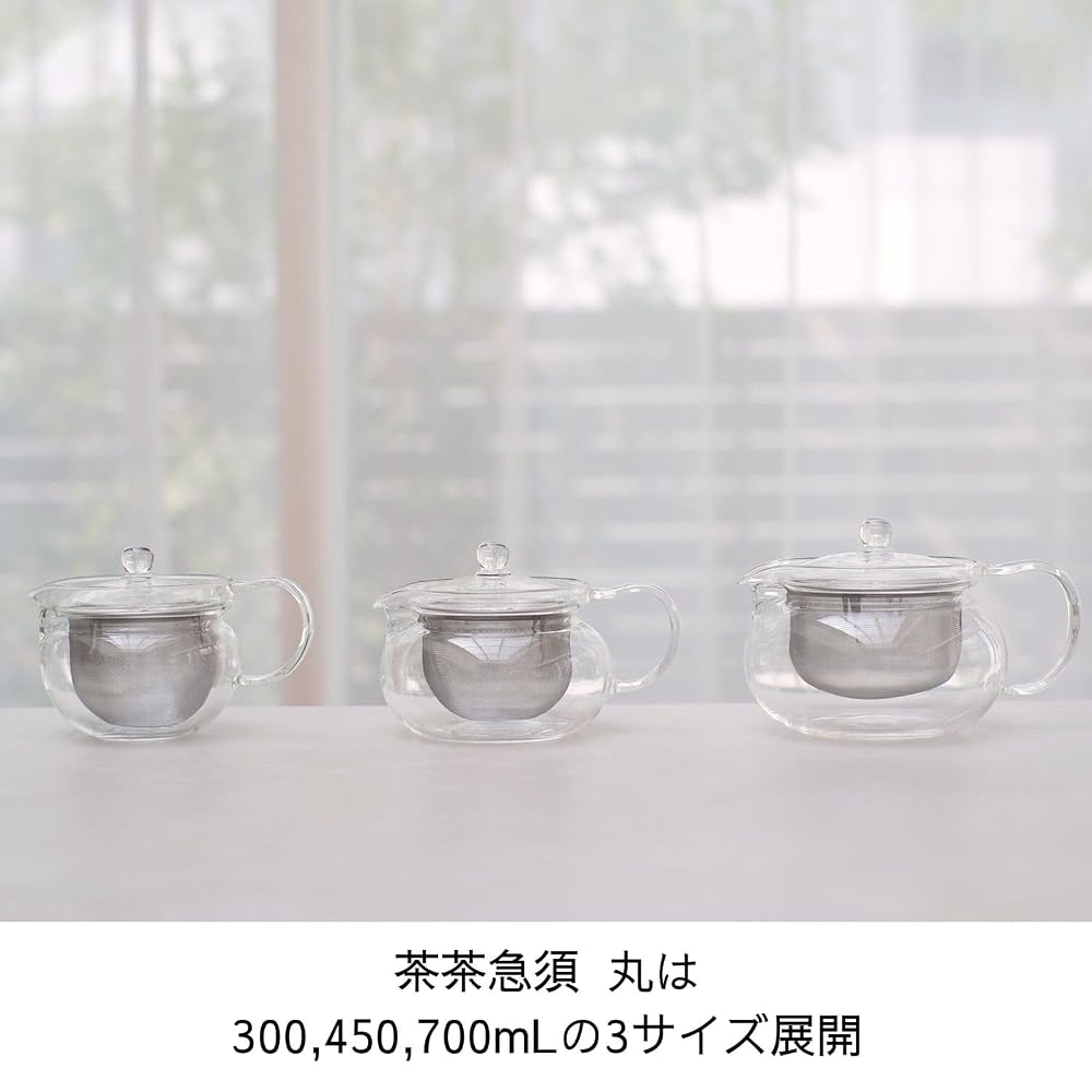 HARIO Chacha Kyusu Round Teapot 450ml Heat-Resistant Glass Gift