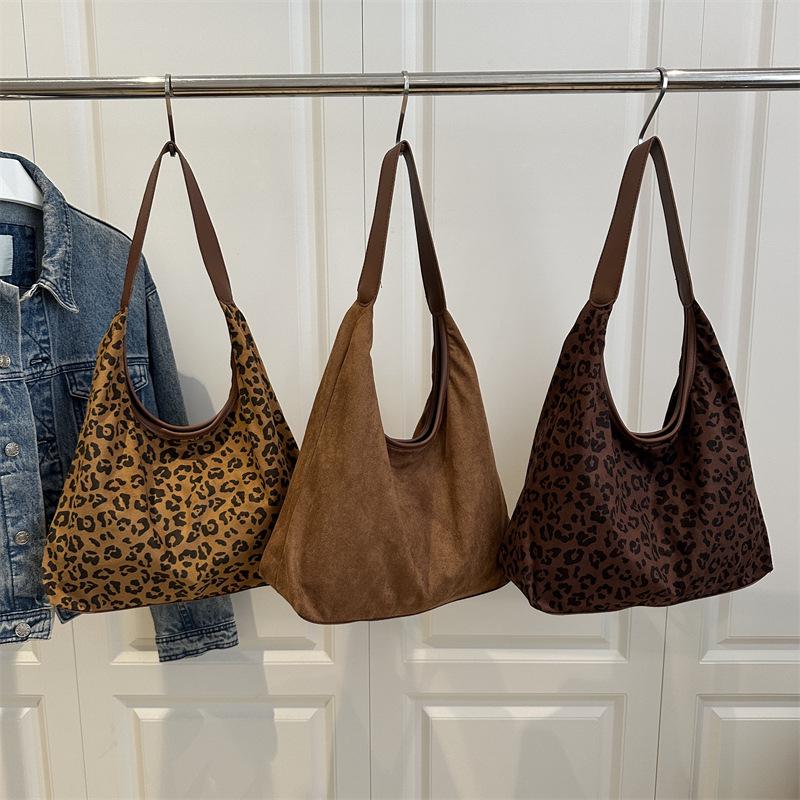 2025 Women's Large Capacity Leopard Print Shoulder Tote & Bucket Bag