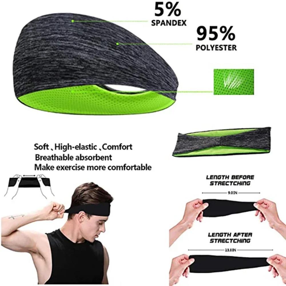 Sweatband for Men Women Elastic Sport Hairbands Head Band Yoga Headbands Headwear Headwrap Sports Workout Hair Accessories