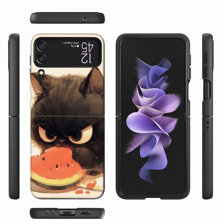 Compass Map Voyage Phone Case For Samsung Z Flip 6 7 5G Z Flip 5 Galaxy Z Flip 3 4 5G ZFlip Shockproof Hard Cover TPU PC Coque C
