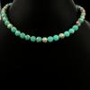 8mm Naturlig Ljusgrön Kopparturkos Ädelstenspärlor Chokerhalsband 17-20" Festkläder Justerbart Halsband För Gåva 8BN-1