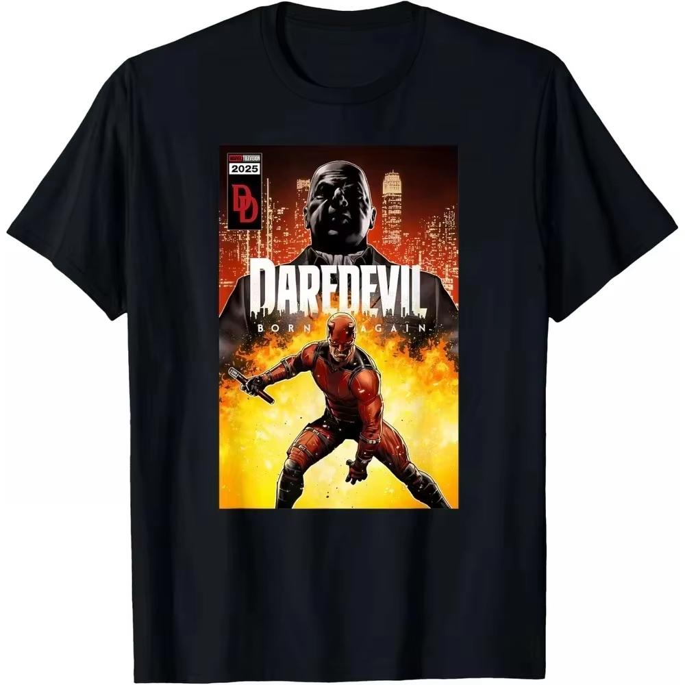 2026 Summer Daredevil Marvel TShirt Gothic Summer Unisex Short Sleeve Heavy Cotton Crew Neck Streetwear Top for Him Her