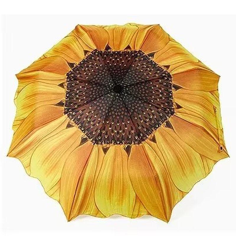 

Складной зонт «Подсолнух» UPF 50+ УФ-защита от солнца и дождя Компактный дорожный зонт для женщин Подарки для нее, для любимой, для детей жёлтый