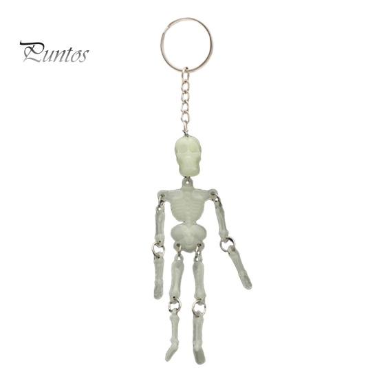 Halloween Party Favors Movable Joints Skeleton Keychain, Glow-in-the-Dark Keyring for Flexible Keychain Halloween, Handbag Backpack Purse Charm