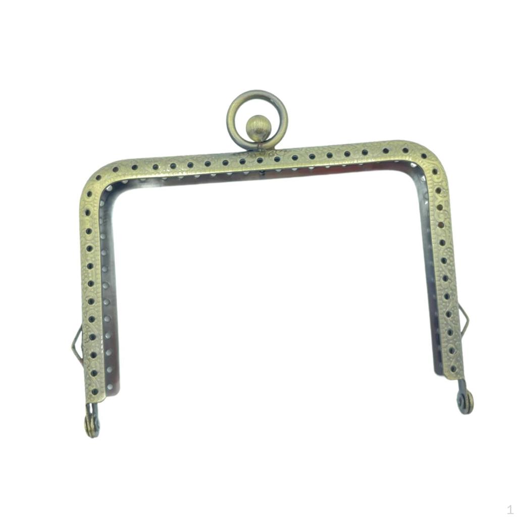 Embossed Metal Bag Handles Sewing Brackets Purse Frame Clasp Luggage Hardware DIY Accessory