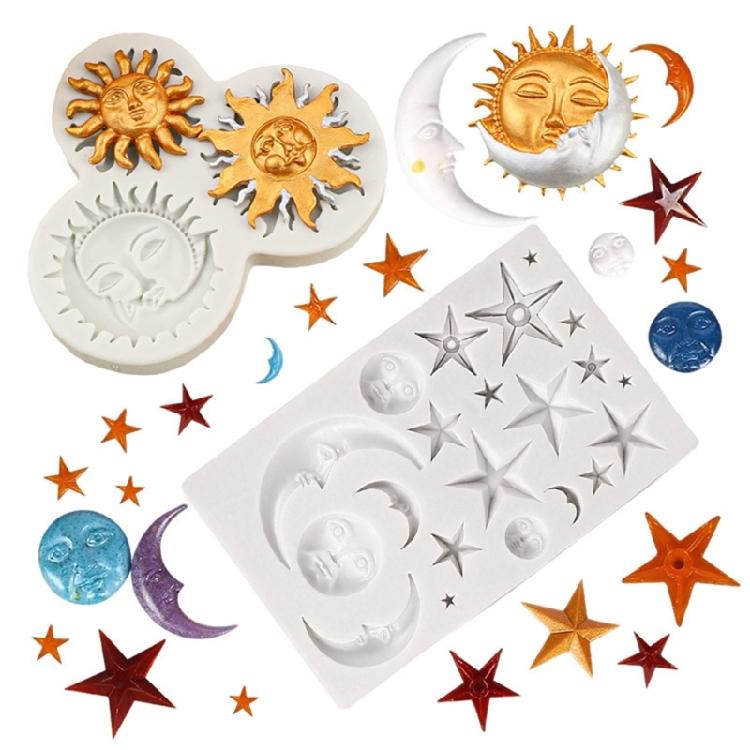Moon Sun And Star Silicone Chocolate Mold Multipurpose Silicone Baking Mold For Making Chocolate Cake Epoxy Resin Art