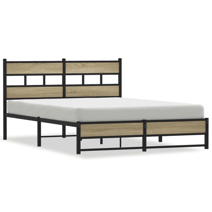 VidaXL Cadre de lit en métal sans matelas chêne sonoma 160x200 cm 4017275