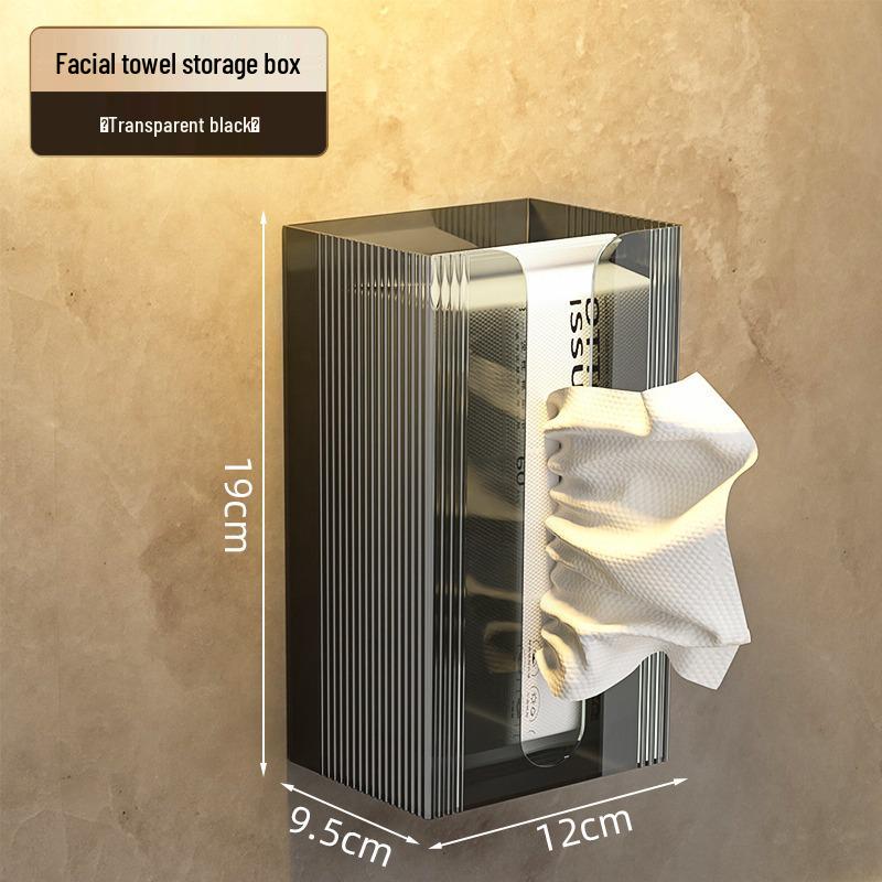 Wall-Mounted Tissue Box for Bathroom, Kitchen & Toilet - Upside-Down Tissue and Face Towel Dispenser