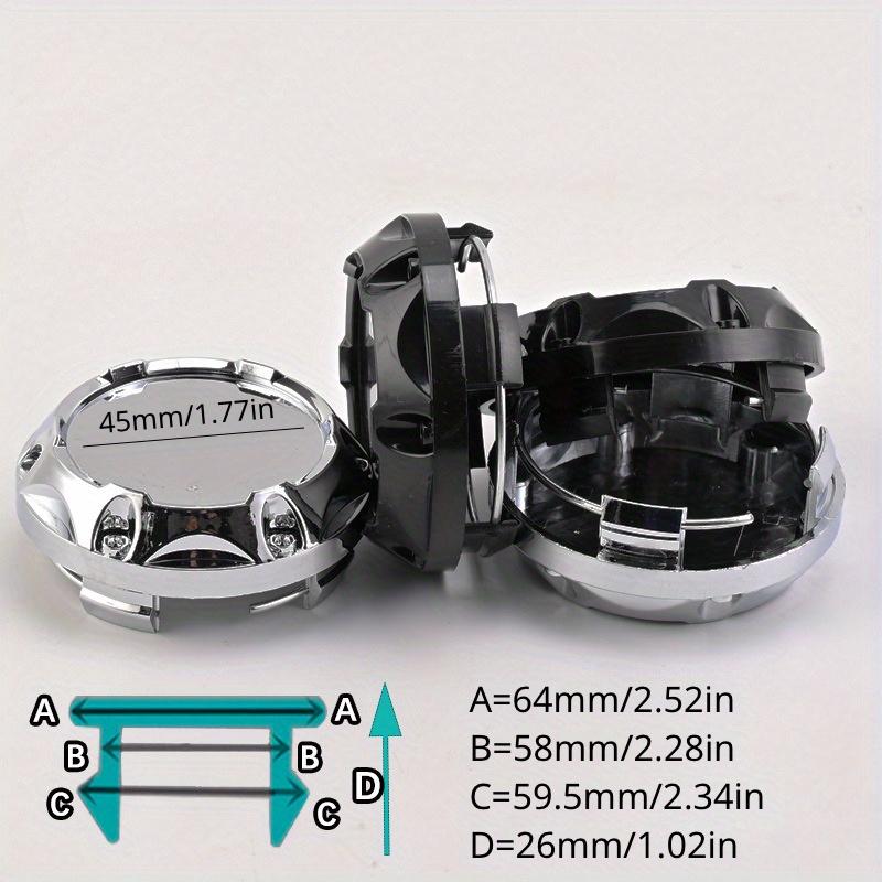 4pcs Car Wheel Center Hubcaps Covers Car Accessories 64mm For Universal Rim Hub Caps No Logo Black Silver
