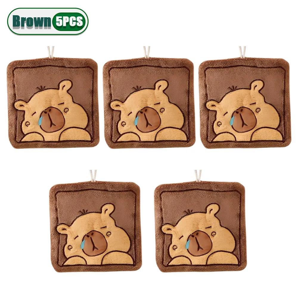 1-20PCS Cute Hanging Capybara Hand Towel Absorbent Lint-free Kitchen Towel Bathroom Hand Towel Children's Wash Handkerchief