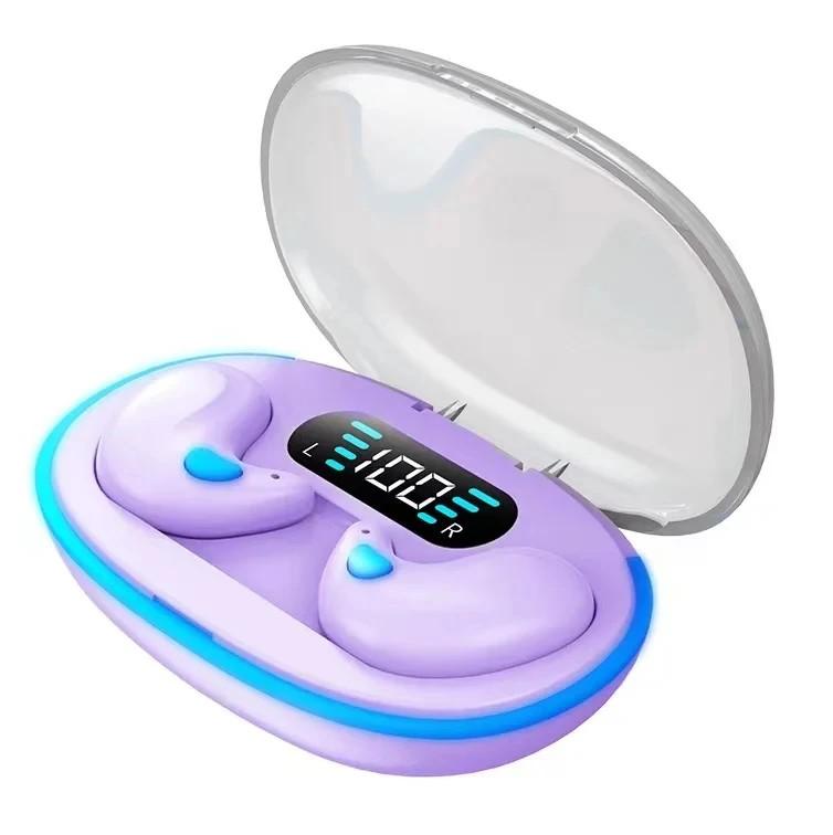 Auricolari Wireless Mini Cuffie per Dormire per Lavoro TWS Bluetooth Auricolare Stereo Cuffie Nascoste con Microfono Chiamata HD Sport