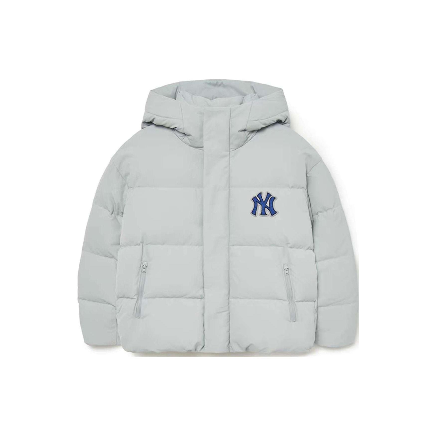 MLB New York Yankees Down Jackets Unisex Gray Hooded Moderate Puffer Jacket 3ADJV0236-50GRS XXL