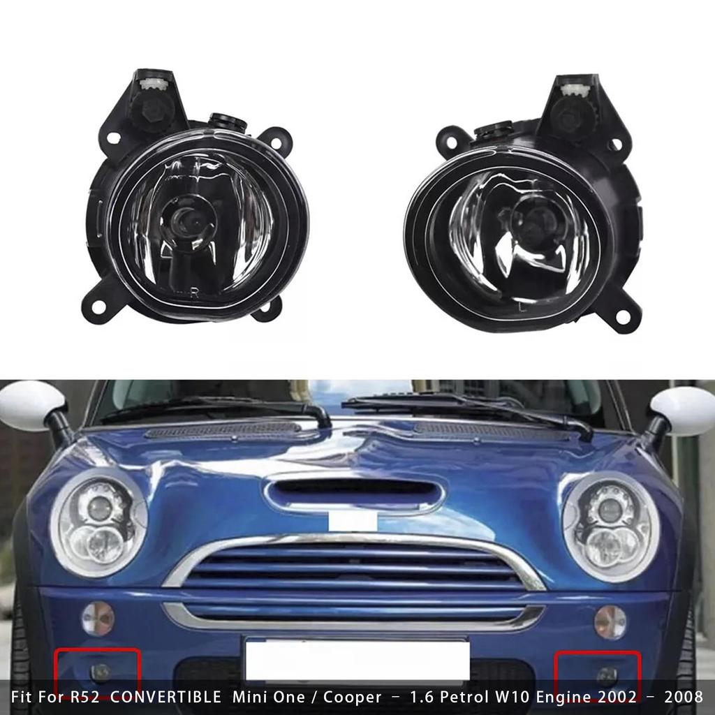 Pair Front Bumper Fog Lights For Mini Cooper One R50 R52 R53 63176925050