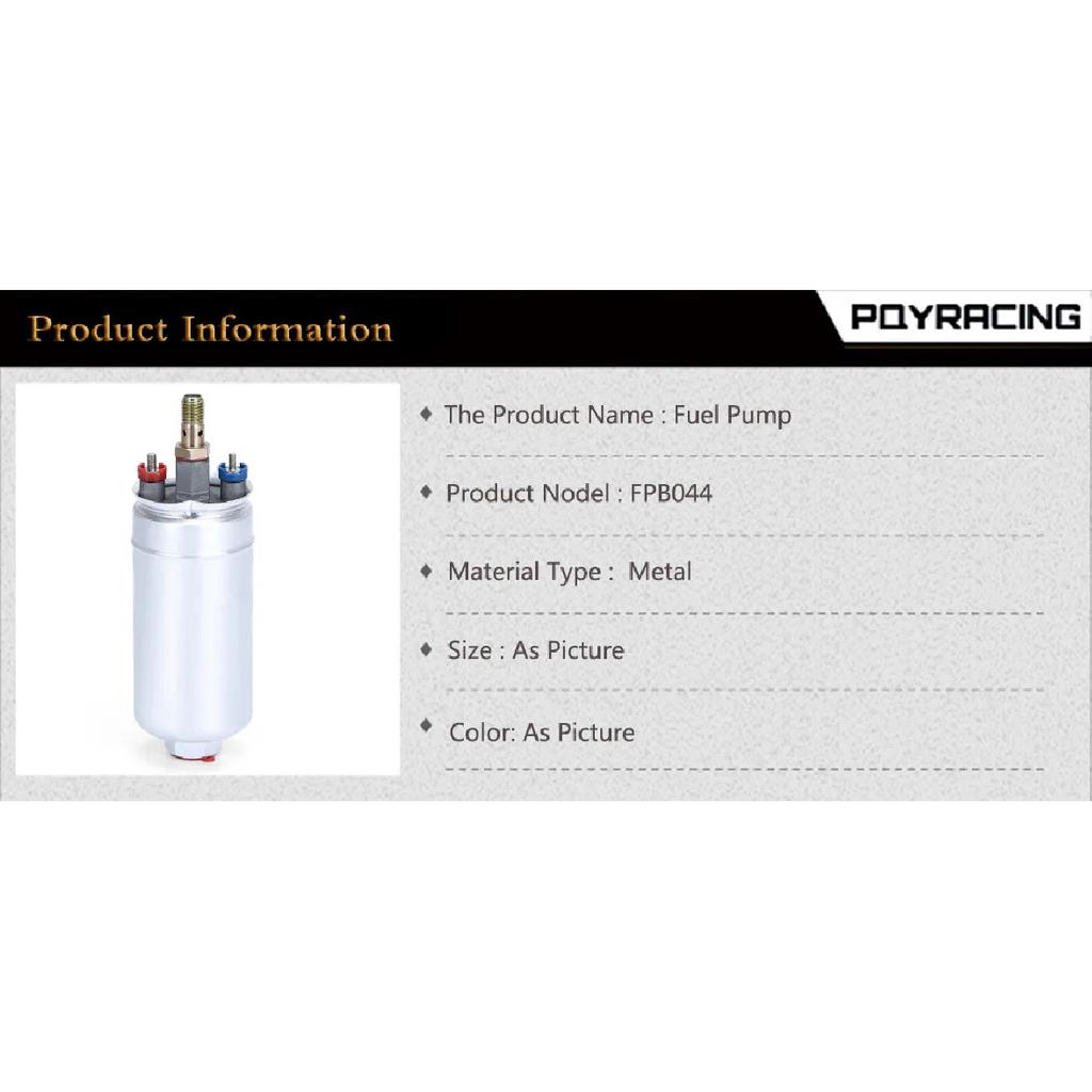 PQY - TOP QUALITY External Fuel Pump 044 OEM:0580 254 044 Poulor 300lph Come with PQY Pack PQY-FPB044