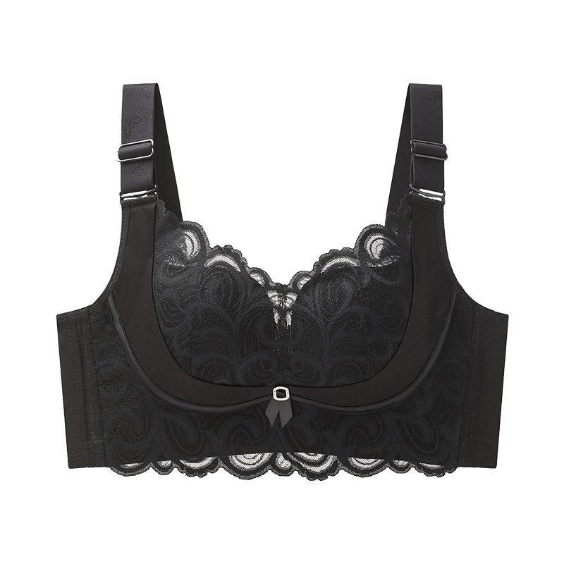 Lace Gathering Bra Women's Adjustable Bra Without Underwire Top Support Anti-sagging Breast Retraction Large-sized Underwear