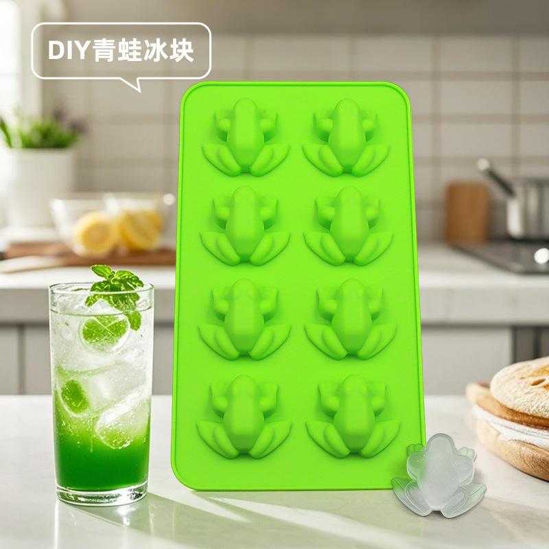 Stampi in Silicone a Forma di Rana 3D a 8 Fori, Stampini da Forno per Caramelle, Cioccolato, Cubetti di Ghiaccio, Dessert, Biscotti, Fondant, Strumenti per Decorare Torte Fai-da-Te