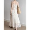 Lace Sling Dress Women Summer Embroidered Sweet Simple Basic Party Elegant Female Sleeveless Long Dress