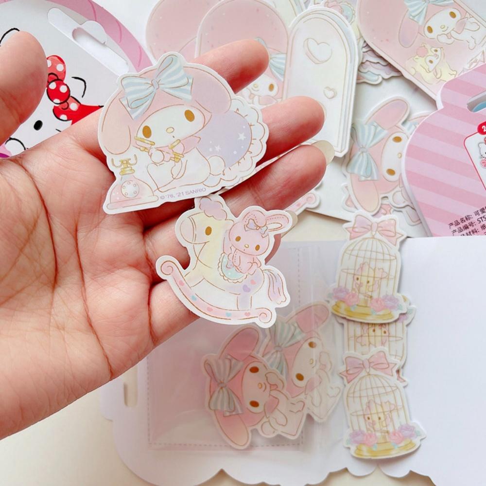 Genuine Sanrio Stickers Cute Melody Cartoon Toy Decals For Scrapbooks Water Mug Stationery Decor Sticker Girls Gifts