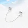Original 100% 925 Sterling Silver Bead Charm Safety Chain Charms Crystals Beads Fit Bracelets Women Fashion DIY Jewelry
