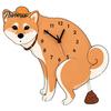 Easy Setup Wall Clock Pooping Dog Clock, Wooden with Swinging Pendulum, Silent Non Ticking Pet Lover for Living Room Home Office, Gift