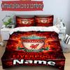 3pcs Duvet Cover Set (1*Duvet Cover + 2*Pillowcase, Without Core), Custom Name Liverpool F.C Pattern Bedding Set, Home Bedroom Decor Gift