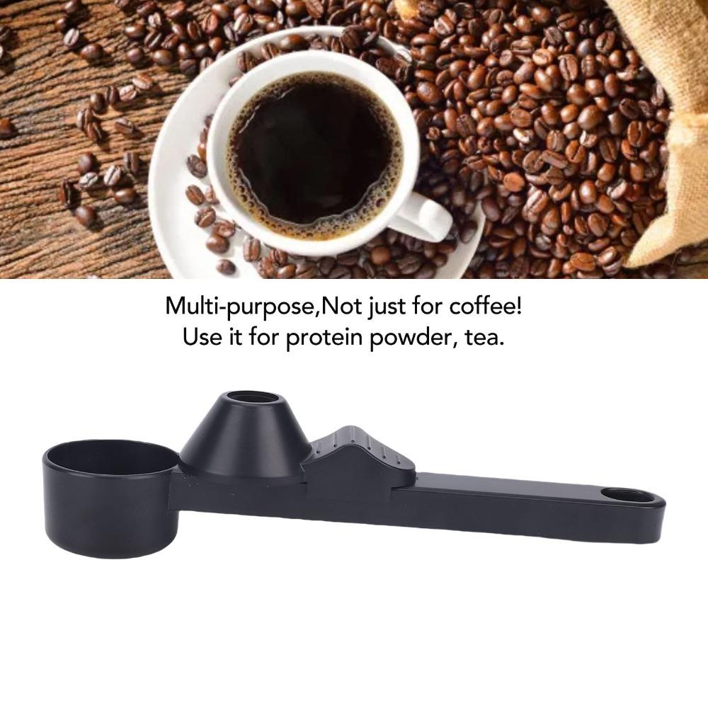 2PCS Set Spill-Free Coffee Measuring Spoons Black Color Scoop Funnel Coffee Scoop Funnels  Coffee