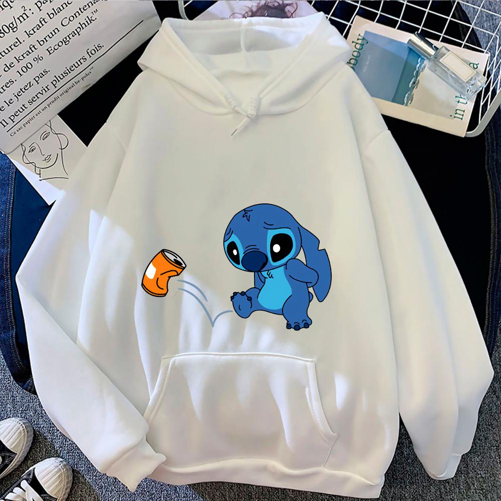 Kluci Holky Disney Stitch Angel Kreslený Zábavný Potisk Podzim a Zima Top s Dlouhým Rukávem Dětská Ležérní Pohodlná Měkká Mikina s Kapucí