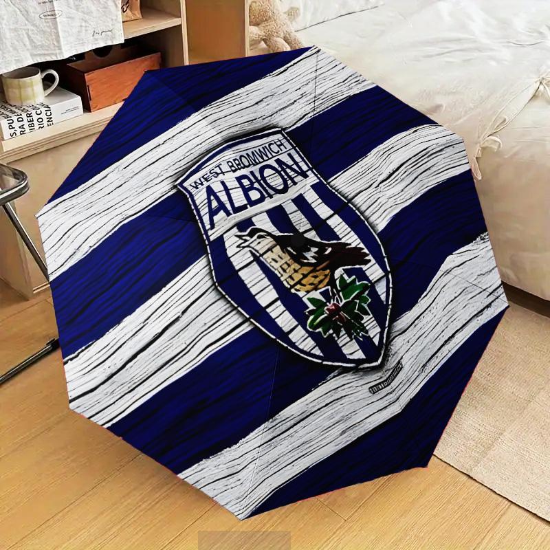 Bromwich Albion  Automatic Folding Umbrella - 8-Rib Travel Umbrella with Auto Open/Close & Portable Gifts for Holidays or Birthdays