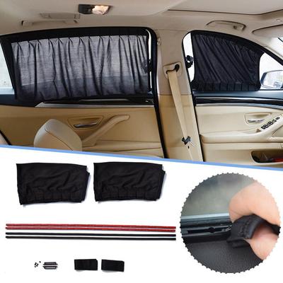 2 stücke 50cm Auto Sonnenschutz Seitenfenster Vorhang Auto Faltbare Uv Schutz Zubehör Schwarz Reines Tuch Auto Zubehör