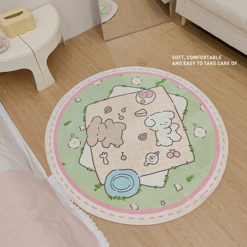 Cute Style Bedroom Decor Plush Carpet Cream Style Children Room Floor Mat Fluffy Soft Baby Crawling Rug Large Area Cartoon Rugs