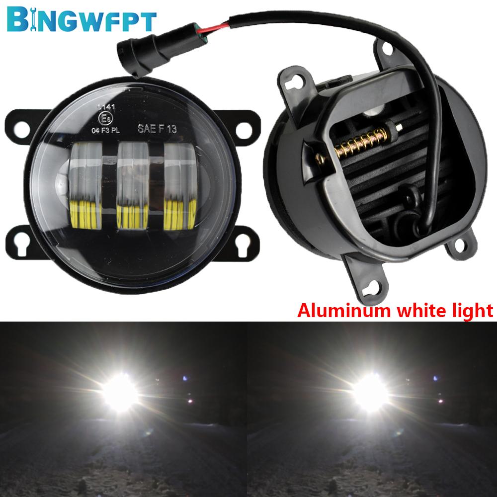 2PCS For Nissan Navara D40 2004-2015 For Nissan Leaf 2011-2015 LED 12V Fog Lights Angel Eye Fog Lamp Assembly DRL