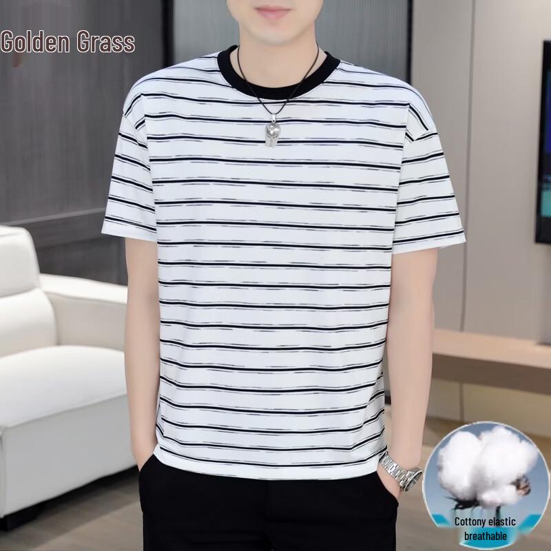 Men s Casual Striped T-Shirt M