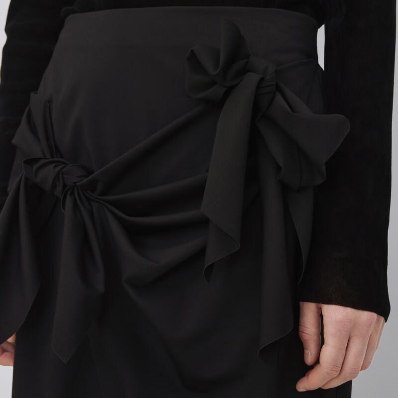 LESS 2023 Asymmetrical A-line Midi Skirt