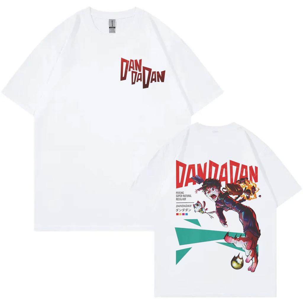 Japanese Anime Dandadan Double Sided Print Tshirt Men Women Fashion Cartoon Short Sleeve Tshirts Summer Casual Cotton T Shirts