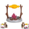 Dispenser, Dry Food Dispenser, Slow Feeder, Unique Rotatable Roast And Flame, Interactive Slow Food Puzzle Feeder For Indoor Cats Dogs Puppy (Brown)