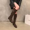 Thick Heel Pointed Thin Long Boots Women's Shoes 2025 New Autumn and Winter Piled Boots Medium Tube Knight Long Boots