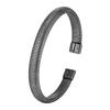 Punk Rock Locomotive Men Vintage Black Bangle Stainless Steel Cuban Cuff Bracelets Hand Wristband Accessories