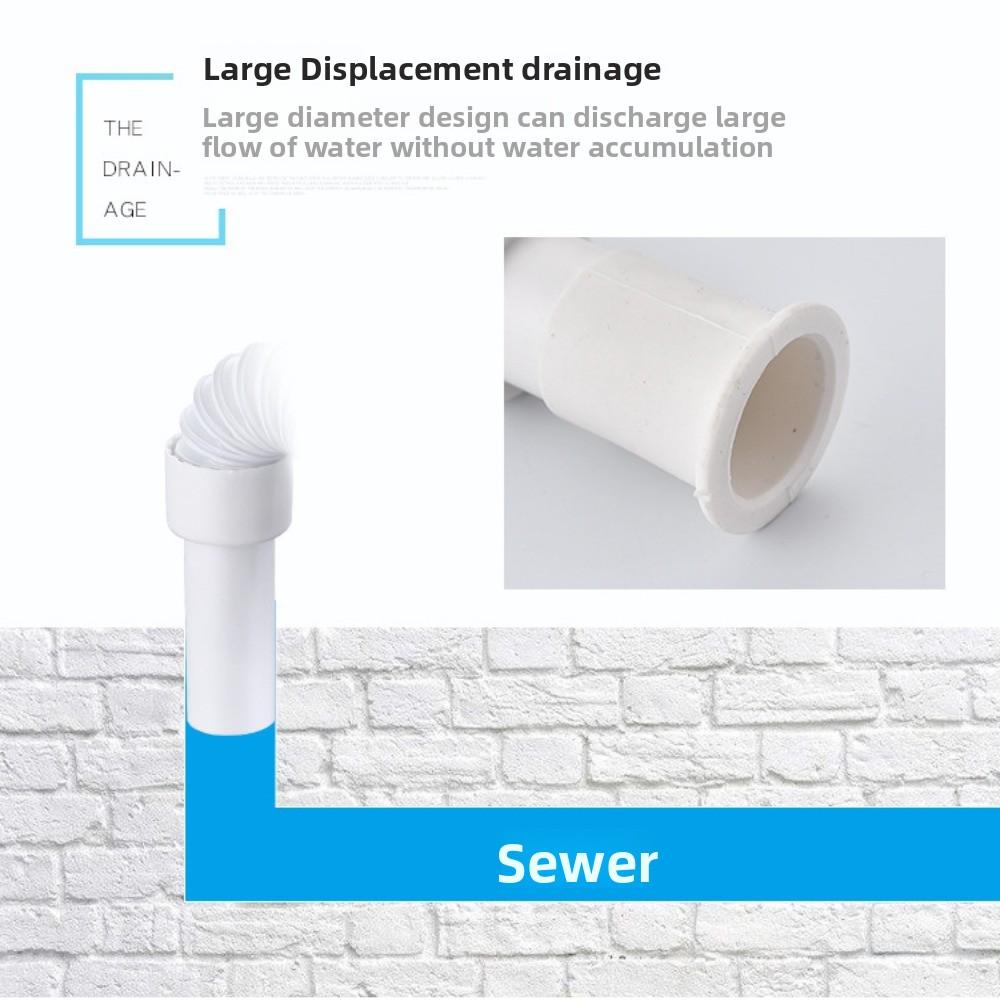 Odor-Proof Kitchen Sink Drain Pipe PVC Universal Sink Drain Tube Leak-Proof Anti Scalding Bowl Sink Water Hose Home Plumbing
