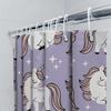Little Unicorn Shower Curtain Purple Unicorn Bathroom Decor Kids Cute Bath Mat Home Decor Ideas For Girl'S Room Waterproof Fabri