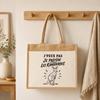 Sac Cabas Jute - PLANETEE - J’peux pas je préfère les Kangourous - Toile de jute et coton - Illustration au trait - 43×33×21 cm 21L