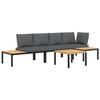 VidaXL Garden Lounge Set 4 Pcs with Cushions Black Aluminium, Garden Sofa Set, Patio Sofa Set, 3283706