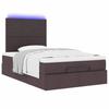 Enjoy a restful night s sleep with this ottoman bed with mattress and LED lighting in dark brown measuring 120 x 190 cm