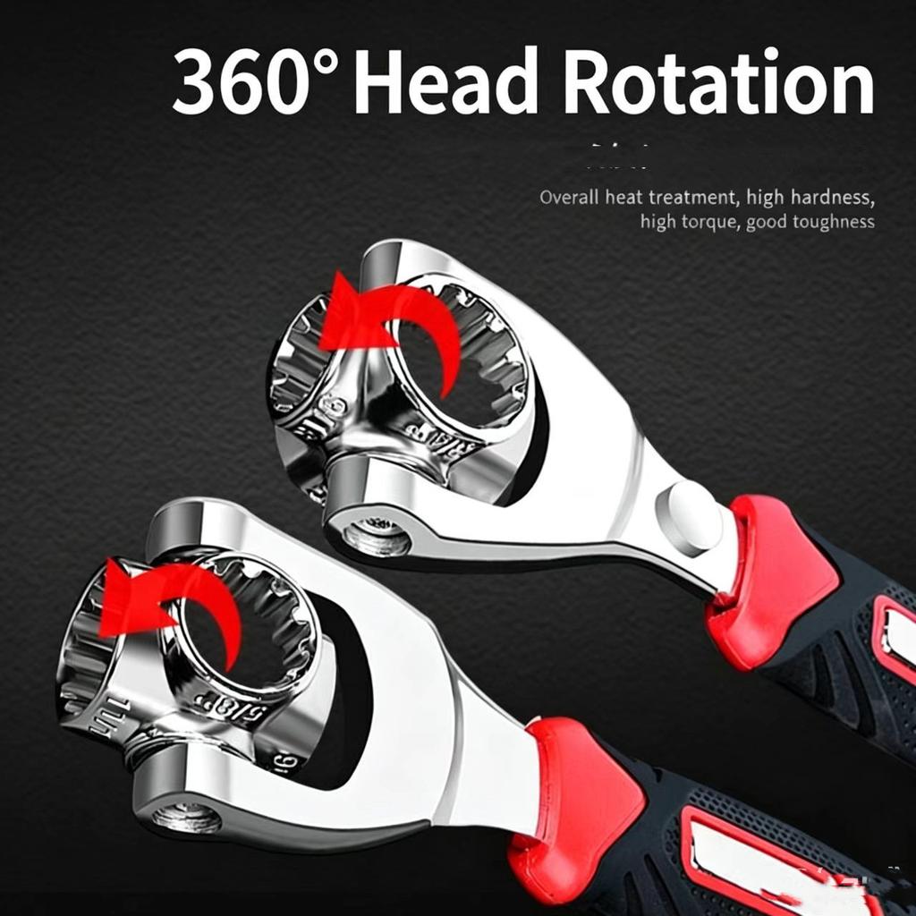 Original Multifunctional Wrench, Universal Rotating Head Wrench for Car Tire Disassembly and Maintenance