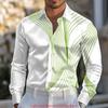 Spring and Autumn Men's Blue and White Porcelain Printed Men's Shirt