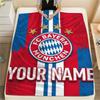 1PC Custom Name Bayern Munich Patterned Flannel Blanket Suitable For All Seasons for Home Decor Warmth and Comfort Gifts Holiday Present