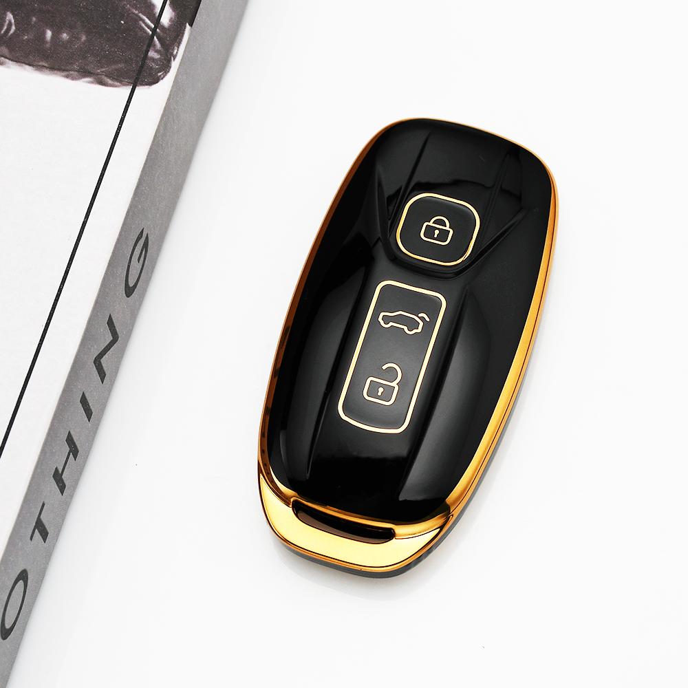For Aiways U5 Pro U5 Se U6 - 3 Buttons Tpu Auto Shell Fob Car Key Case Cover Holder Protector Keychain Keyring